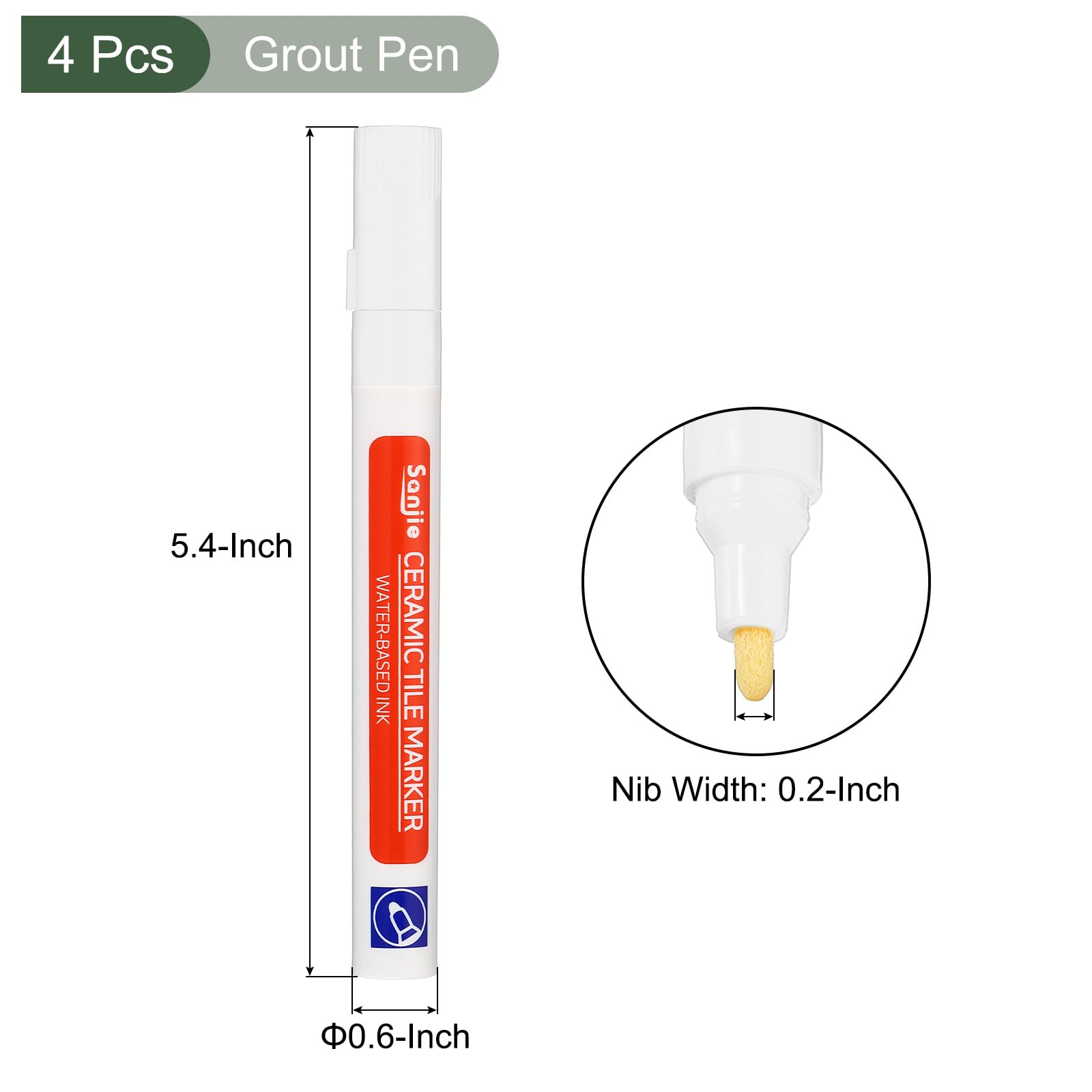 4 Pcs Grout Paint Pen (4 Count)