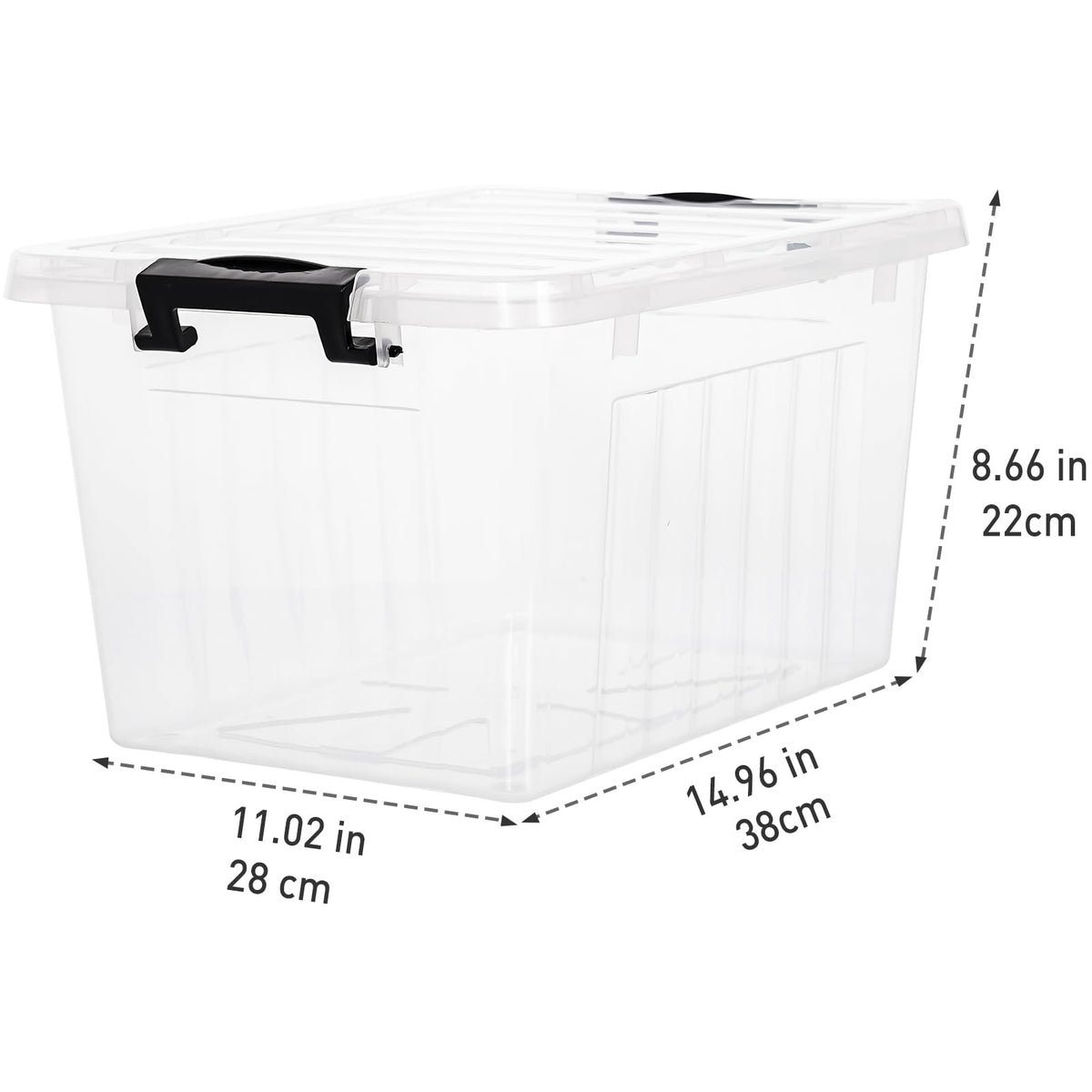 22 QT Clear Plastic Storage Bins with Lids Stackable and Nestable Storage Boxes with Lids Large Plastic Storage Containers for Garage (6 Count)