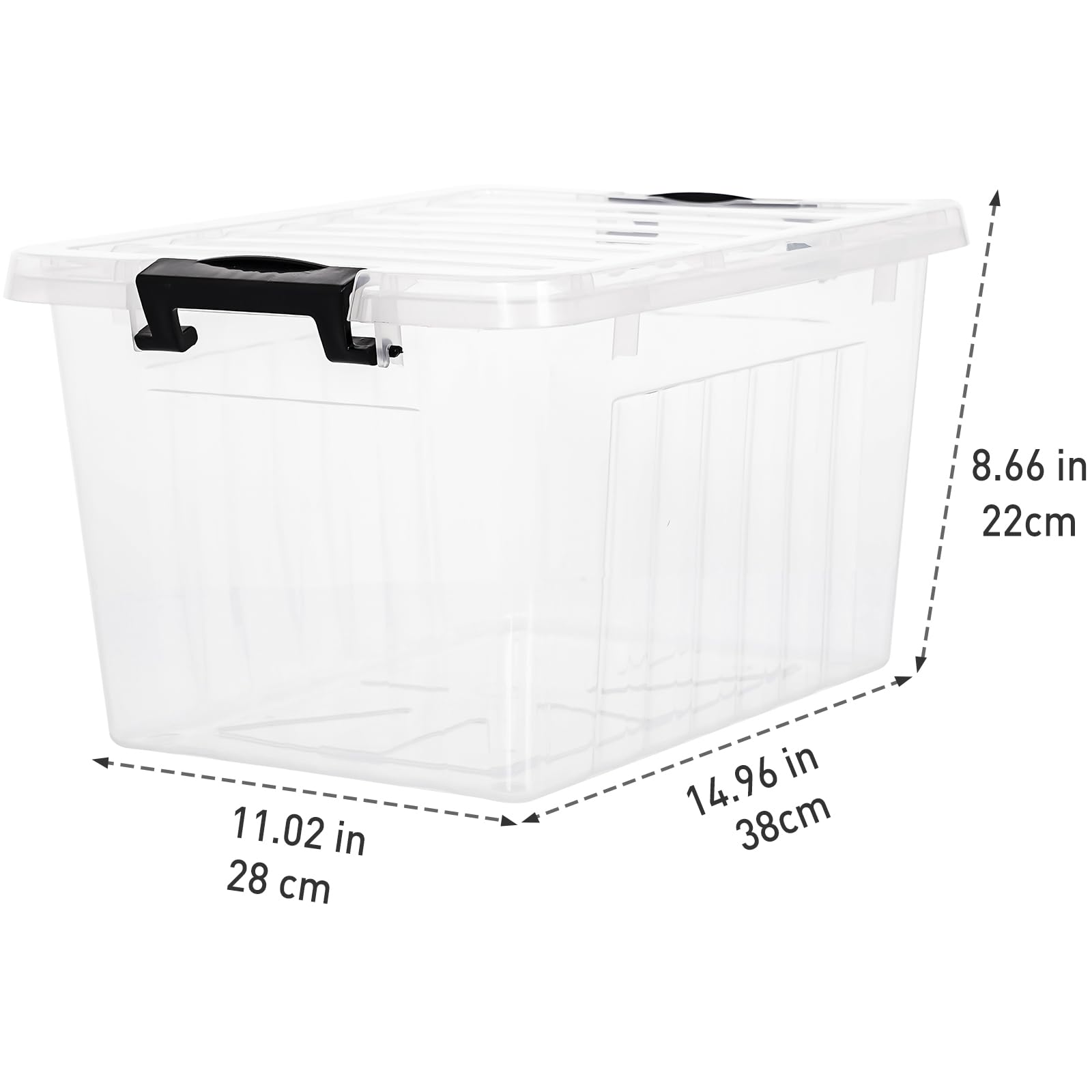 22 Qt Plastic Storage Bins with Latching Lids 4 Packs (4 Count)