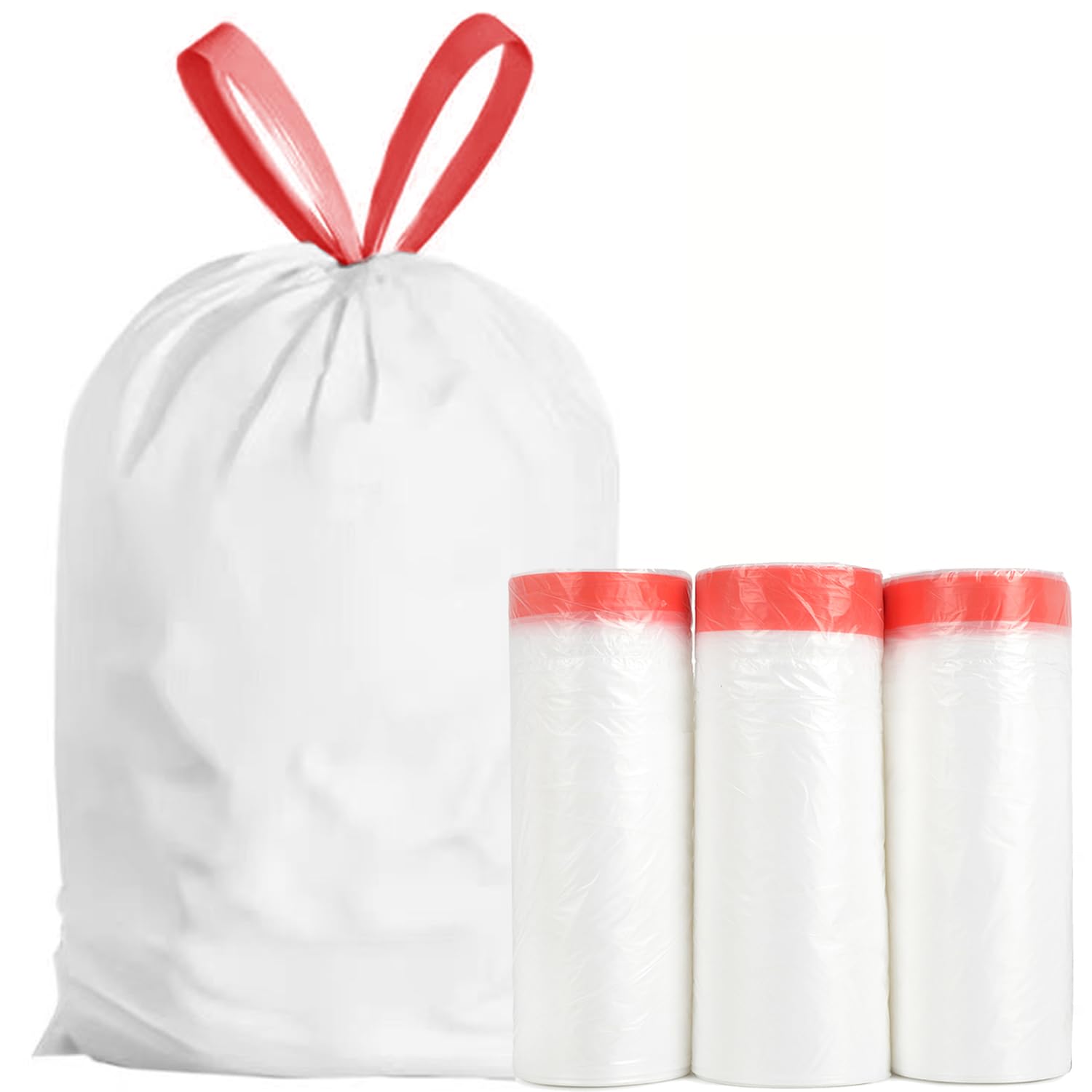 Ultra Thick Heavy Duty Drawstring Trash Bags (60 Count)
