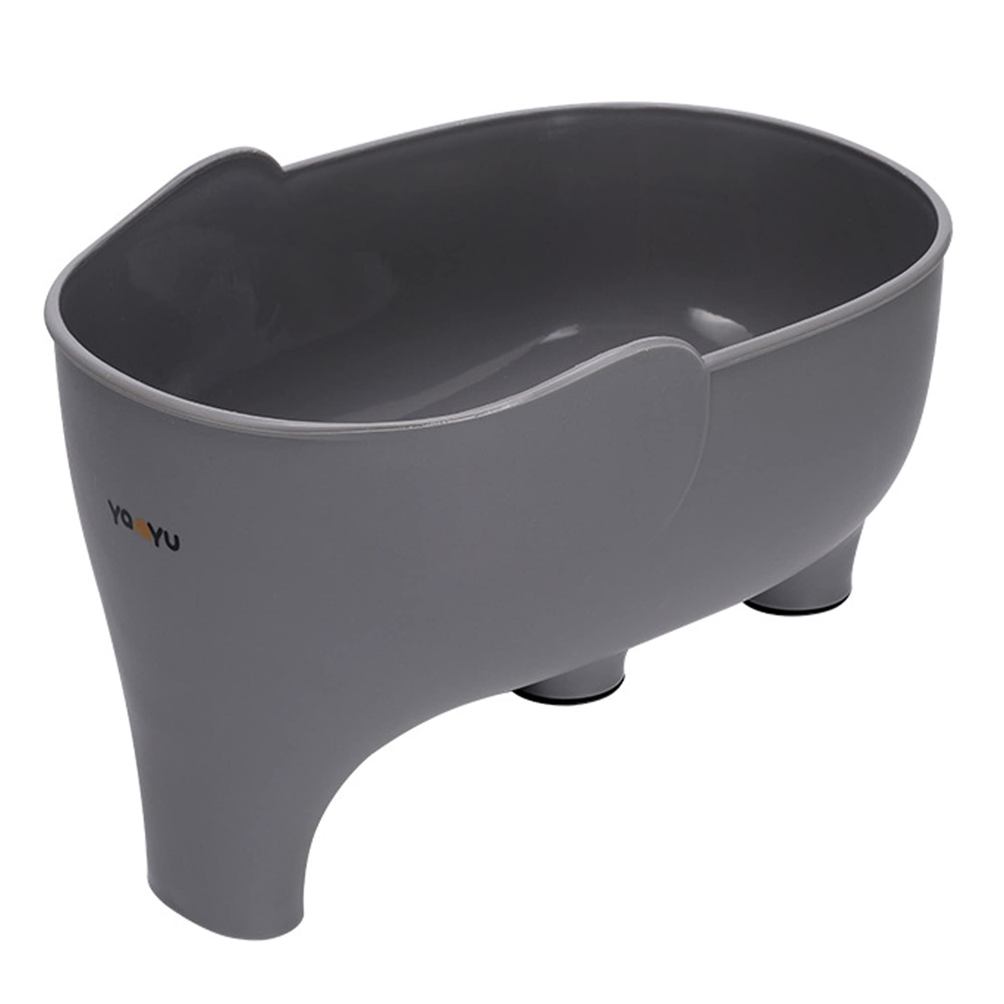 Vegetables Washing Basket Elephant Drainage Basket Fruit Basket for Draining Pasta Noodles Kitchen Gray PP Material 22x14x10cm