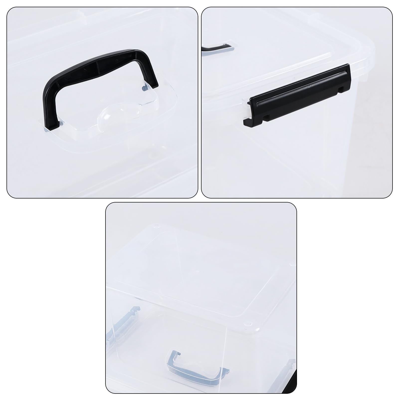 10 Quart Plastic Storage Bins with Lids and Handle (4 Count)