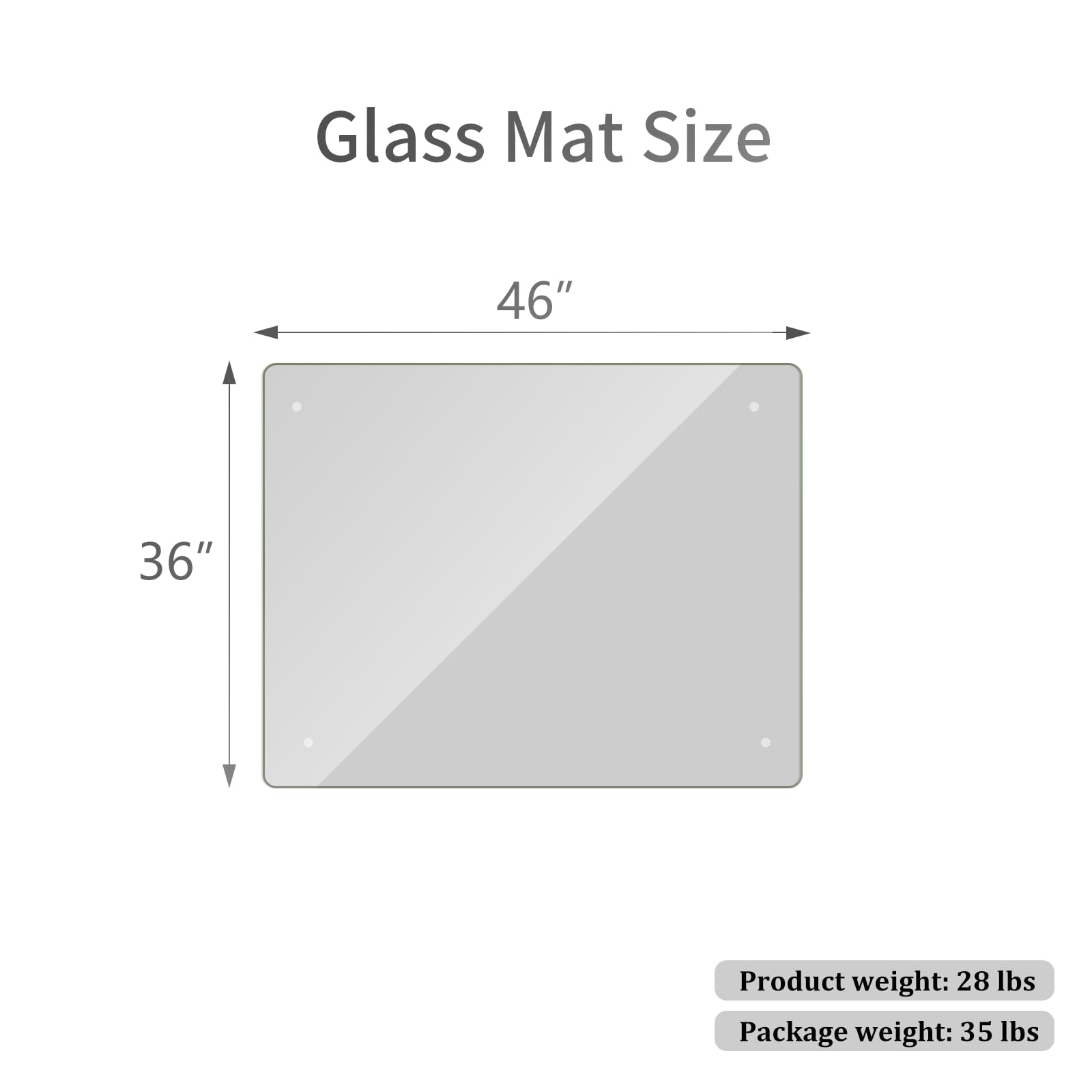 Tempered Glass Floor Mat for Office Chair