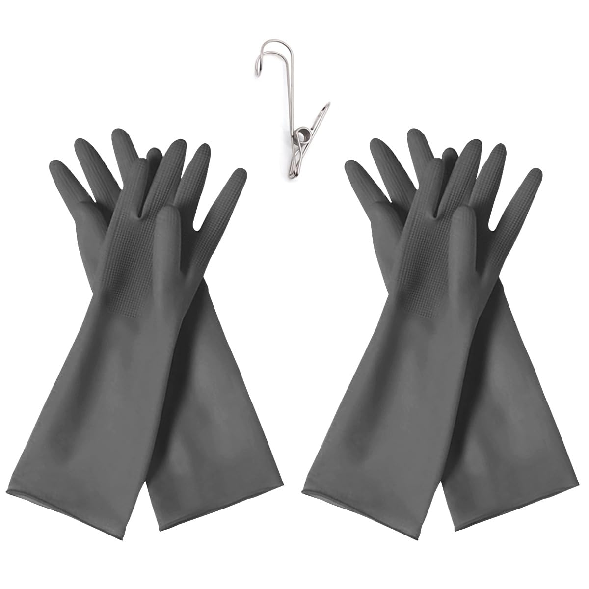 Dishwashing Gloves 2 Pairs of Premium Rubber Dish Gloves for Cleaning