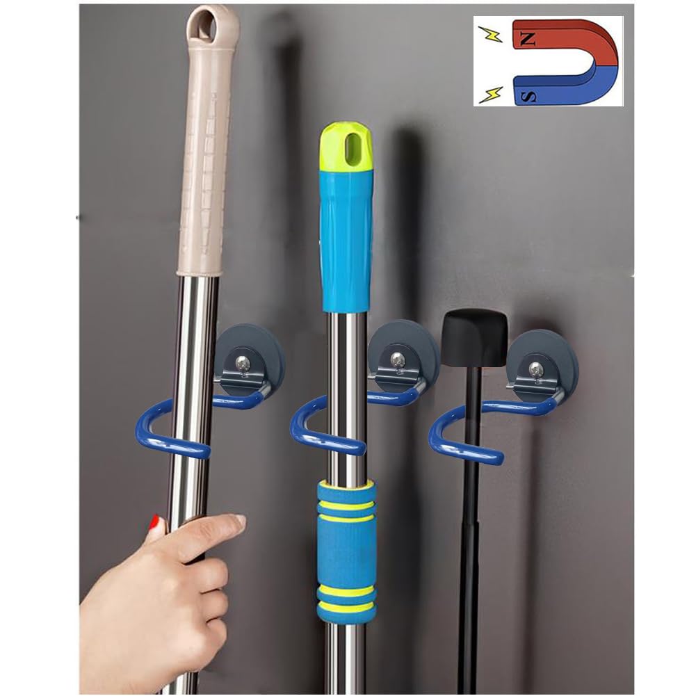2PCS Broom Holder Magnetic Broom Hooks (2 Count)