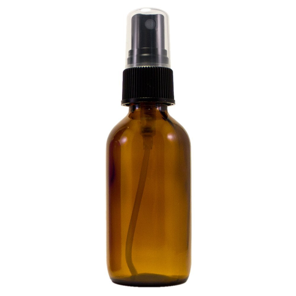 2 fl oz Amber Glass Bottle with Black Spray Cap (2 Fl Oz)