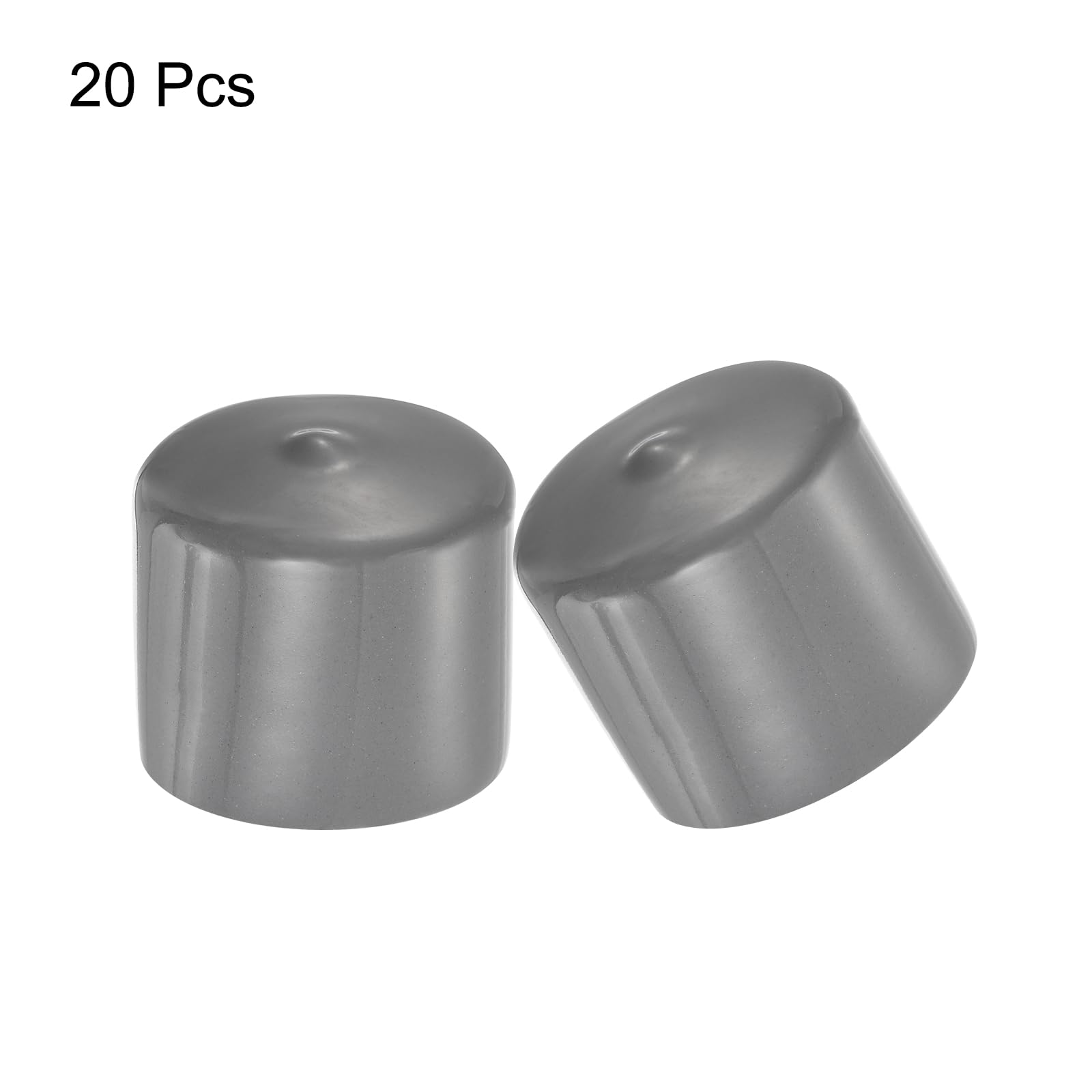 20pcs Rubber End Caps 35mm ID Vinyl Cap Cover Screw Protectors Dark Grey