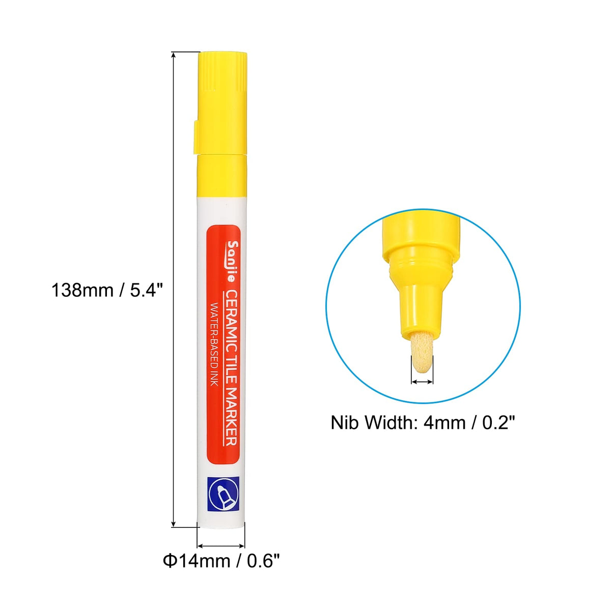 Grout Pen 4 Pack Yellow Tile Marker Waterproof Grout Sealer Pen Tile Repair Pens Paint Pens for Wall Floor Bathroom Kitchen Refresh (4 Count)