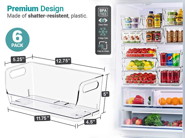 Stackable Storage Bins Open Front (6 Count)