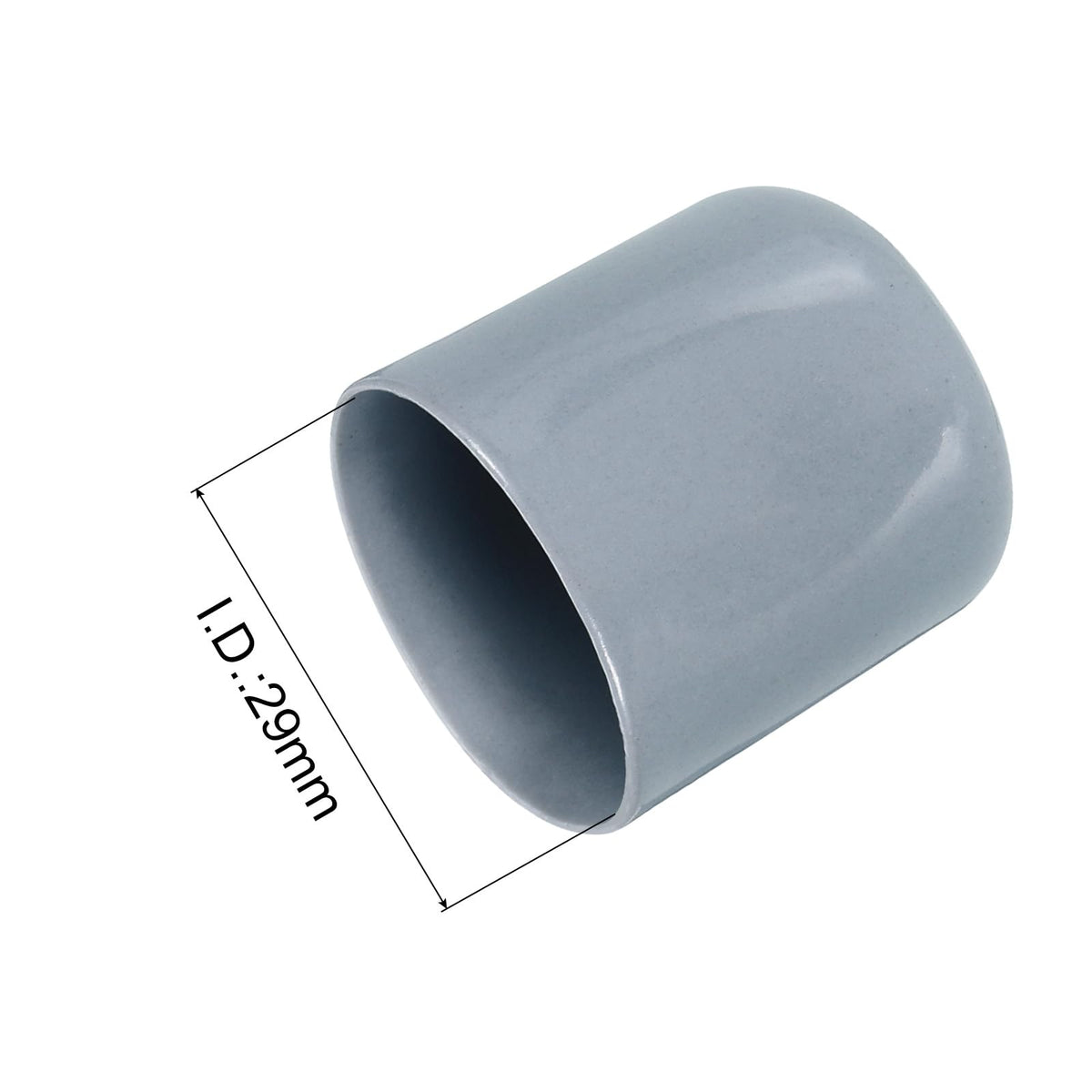 20pcs Rubber End Caps 29mm ID Vinyl PVC Round Tube Bolt Cap Cover Screw Thread Protectors Grey