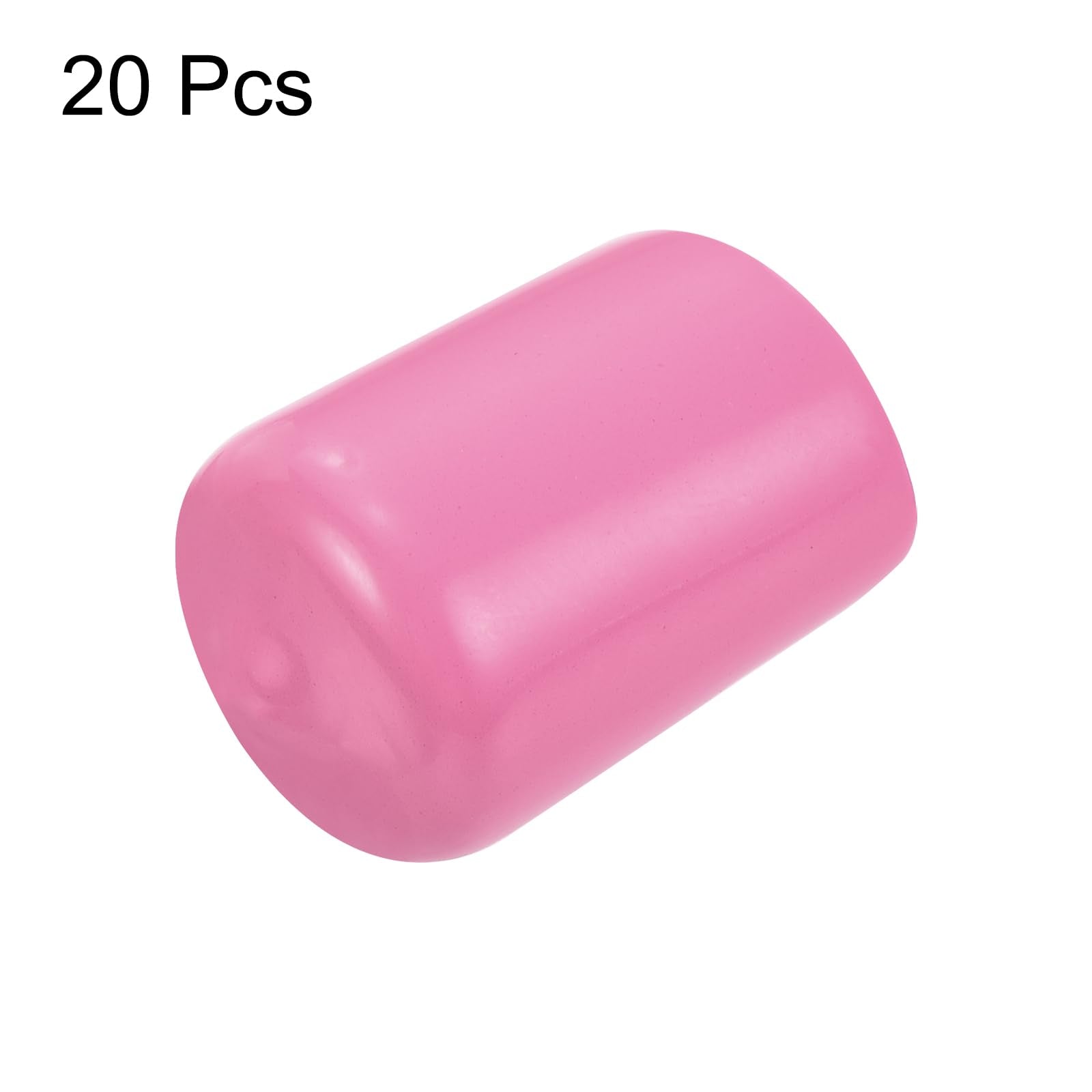 20pcs Rubber End Caps 15mm ID Vinyl PVC Round Tube Bolt Cap Cover Screw Thread Protectors Pink