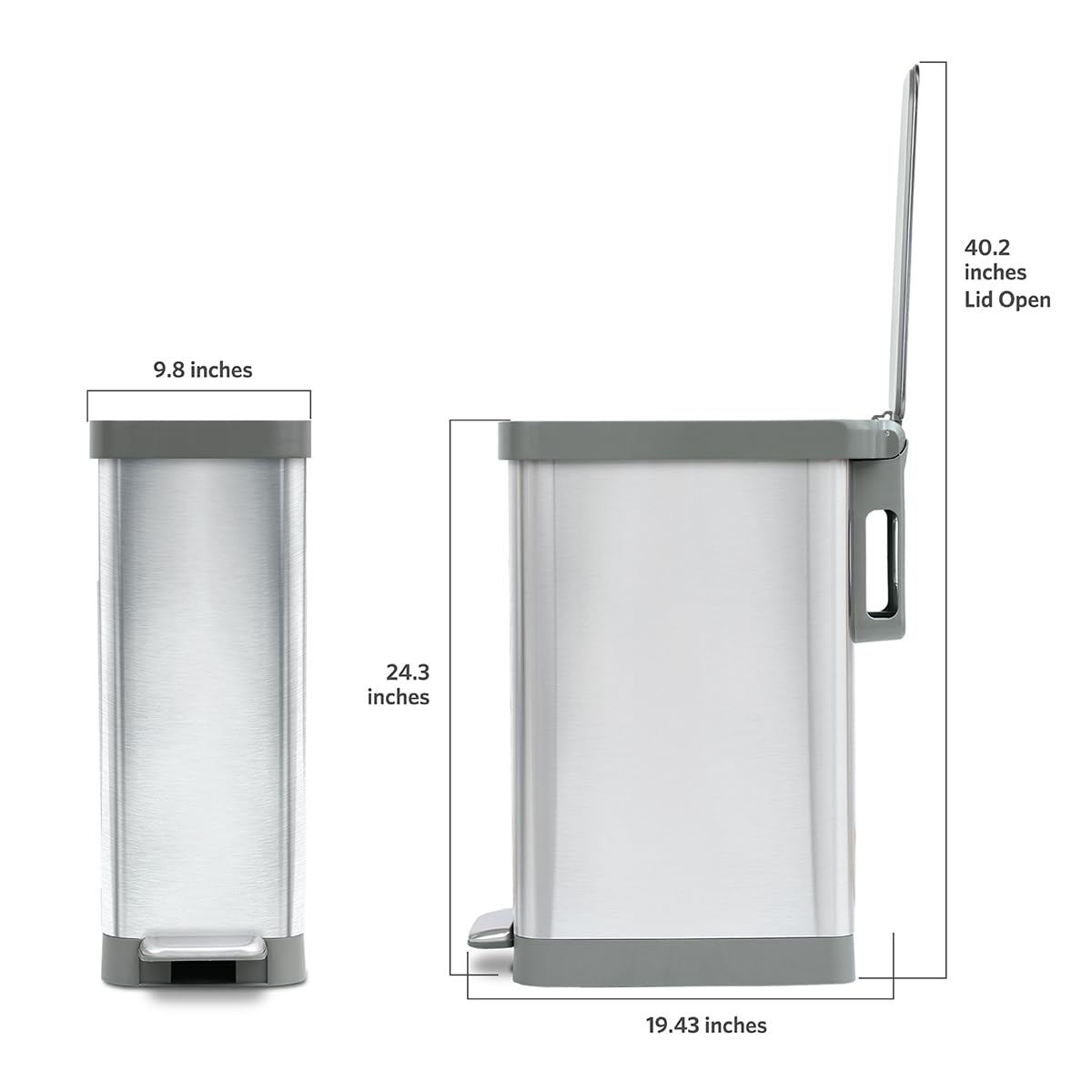 Slim Trash Can with Clorox Odor Protection