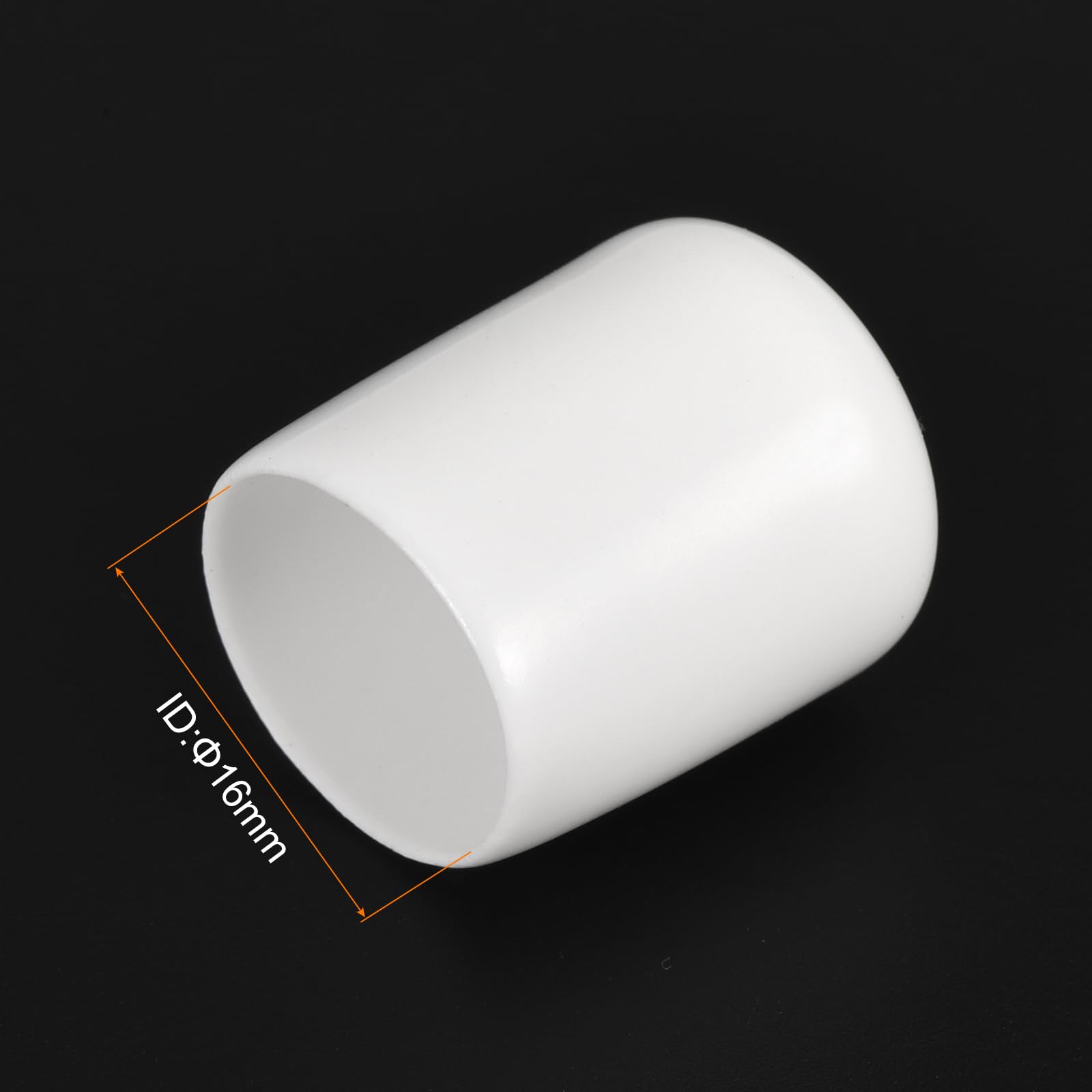 20pcs Rubber End Caps 16mm ID Vinyl Round End Cap Cover Screw Thread Protectors White