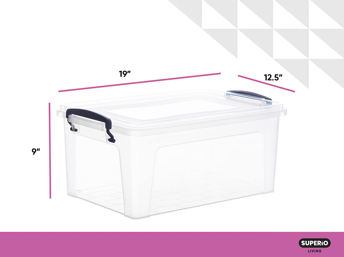 36 Quart Clear Plastic Storage Boxes with Lids (6 Count)
