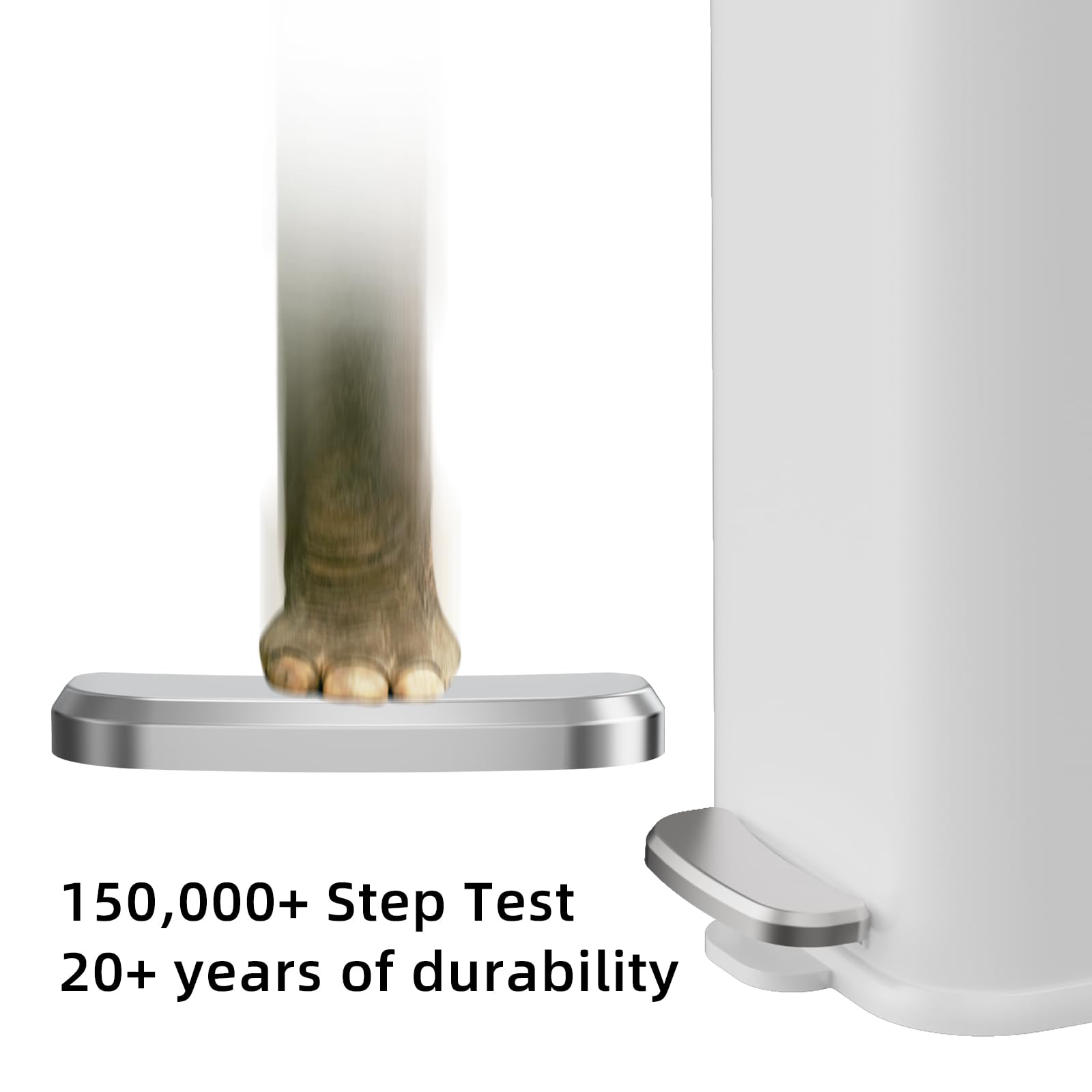 Stainless Steel Bathroom Trash Can with Lid Soft Close (60 Count)