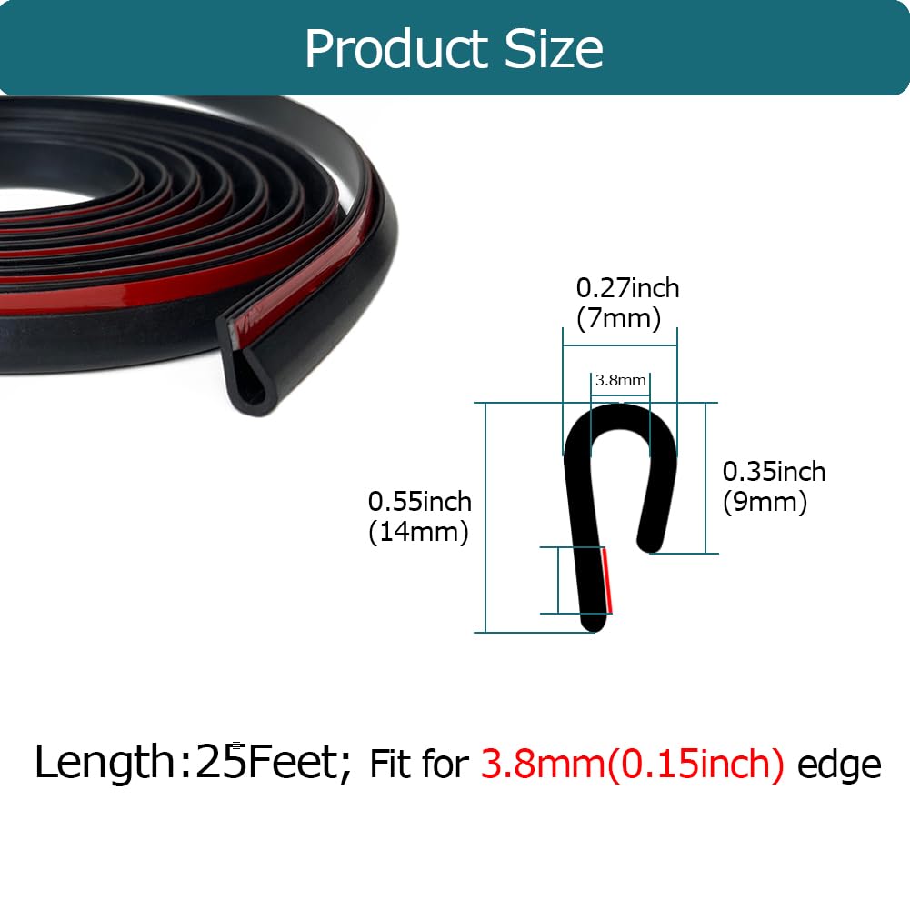 Rubber Edge Trim Black (25 Foot)