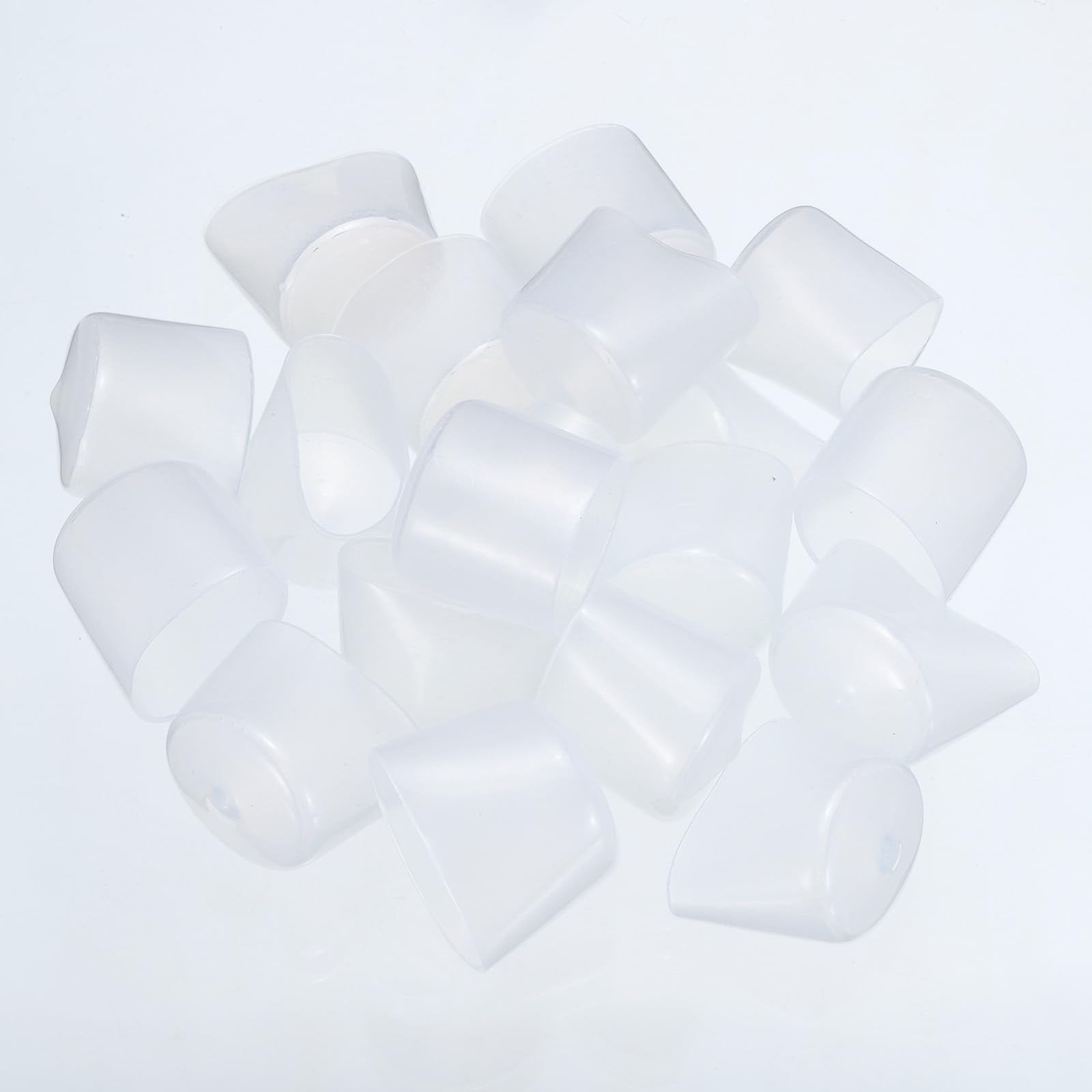 20pcs Rubber End Caps 30mm ID Vinyl PVC Round Tube Bolt Cap Cover Screw Thread Protectors Clear