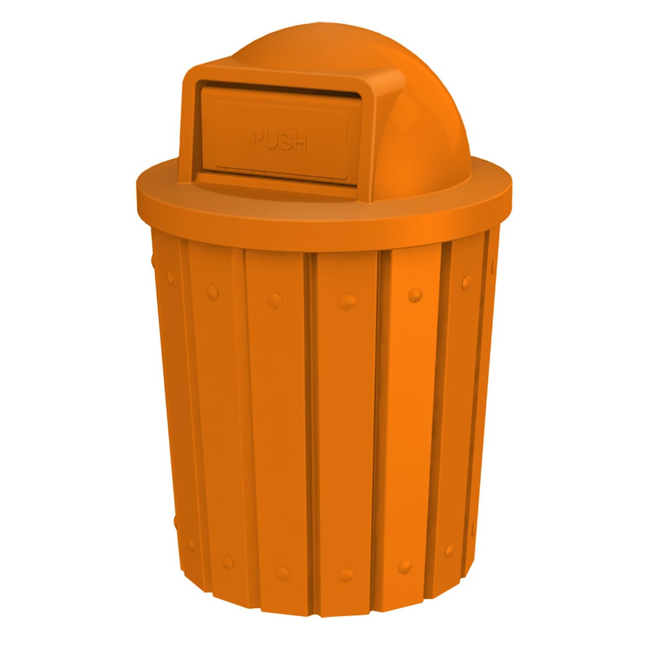 Campus Collection 42 Gallon Plastic Commercial Garbage Can with Push Lid