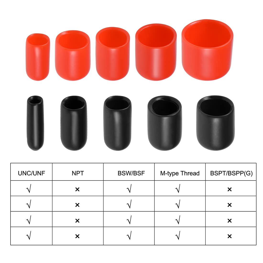 20pcs Rubber End Caps 1 1 (20 Count)