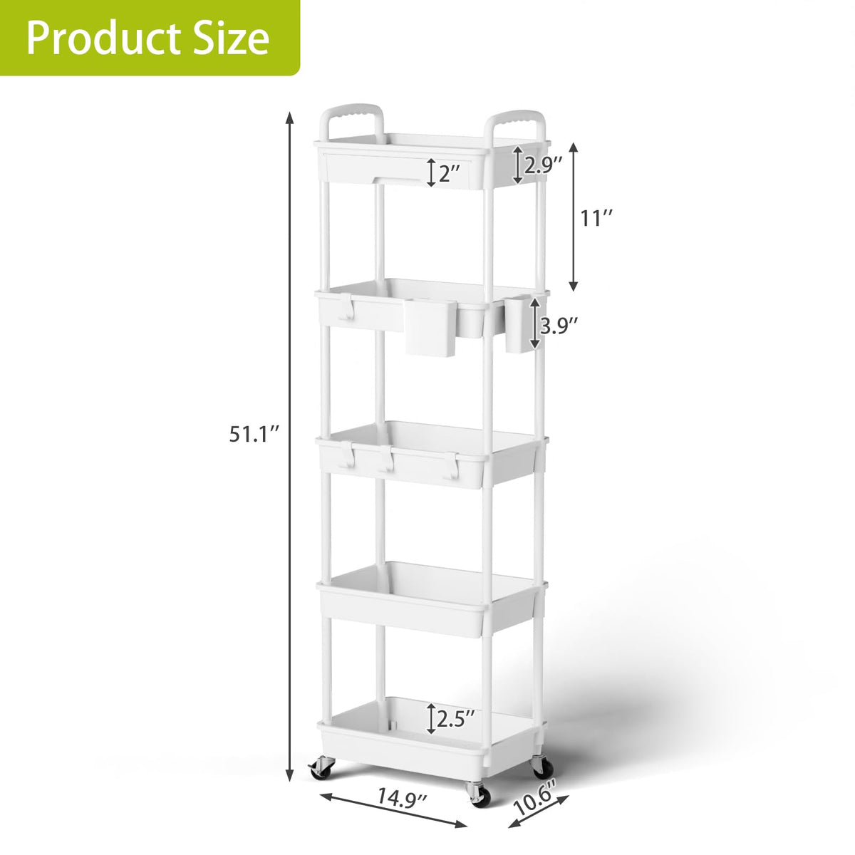 5 Tier Rolling Cart Organizer