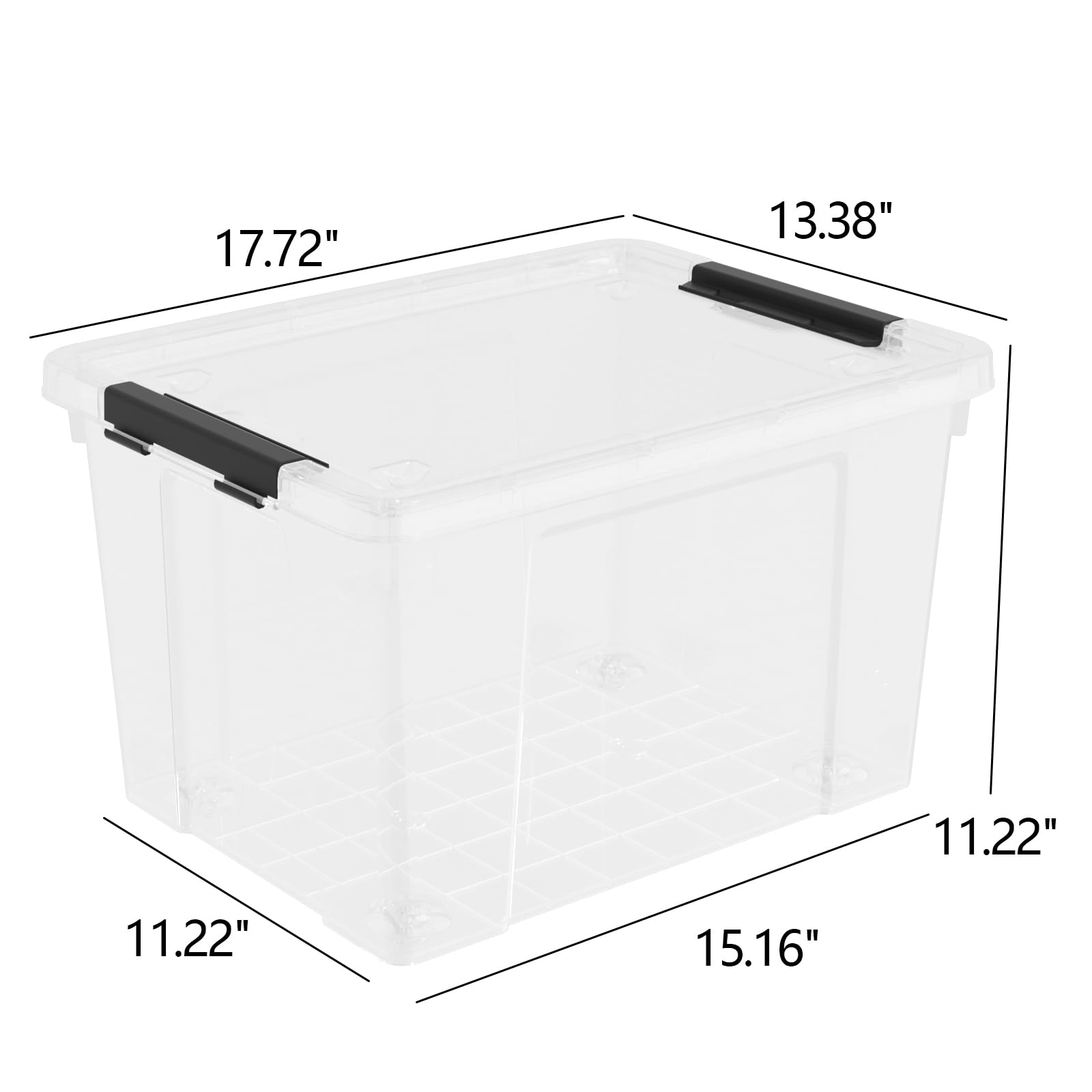40 Quart Plastic Clear Latching Storage Bin with Wheels (4 Count)