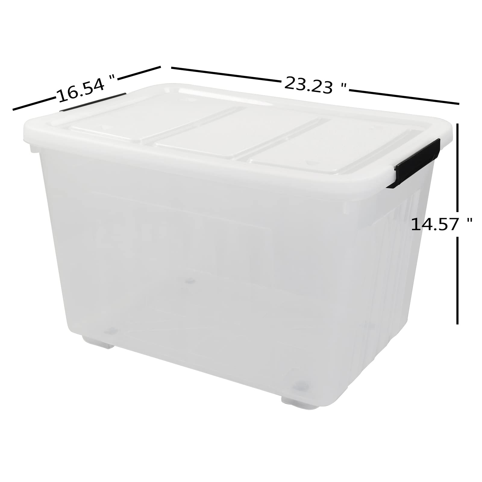 70L Plastic Storage Bins With Wheels and Latching Lids (4 Count)