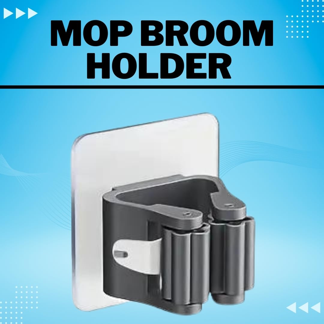 4 Hooks Mop and Broom Holder Wall Mount