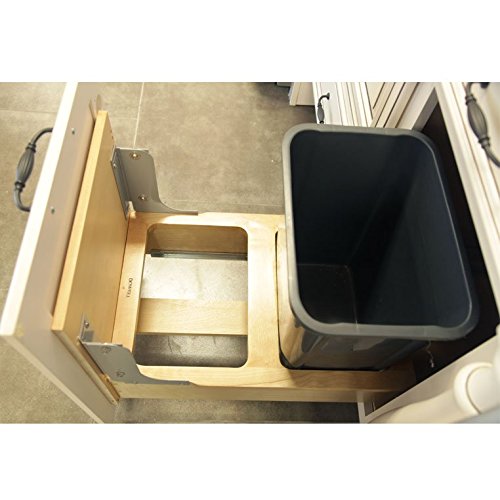 Dowell B21 Wood Base Wastebasket Pullout with Two 35Qt Plastic Bins
