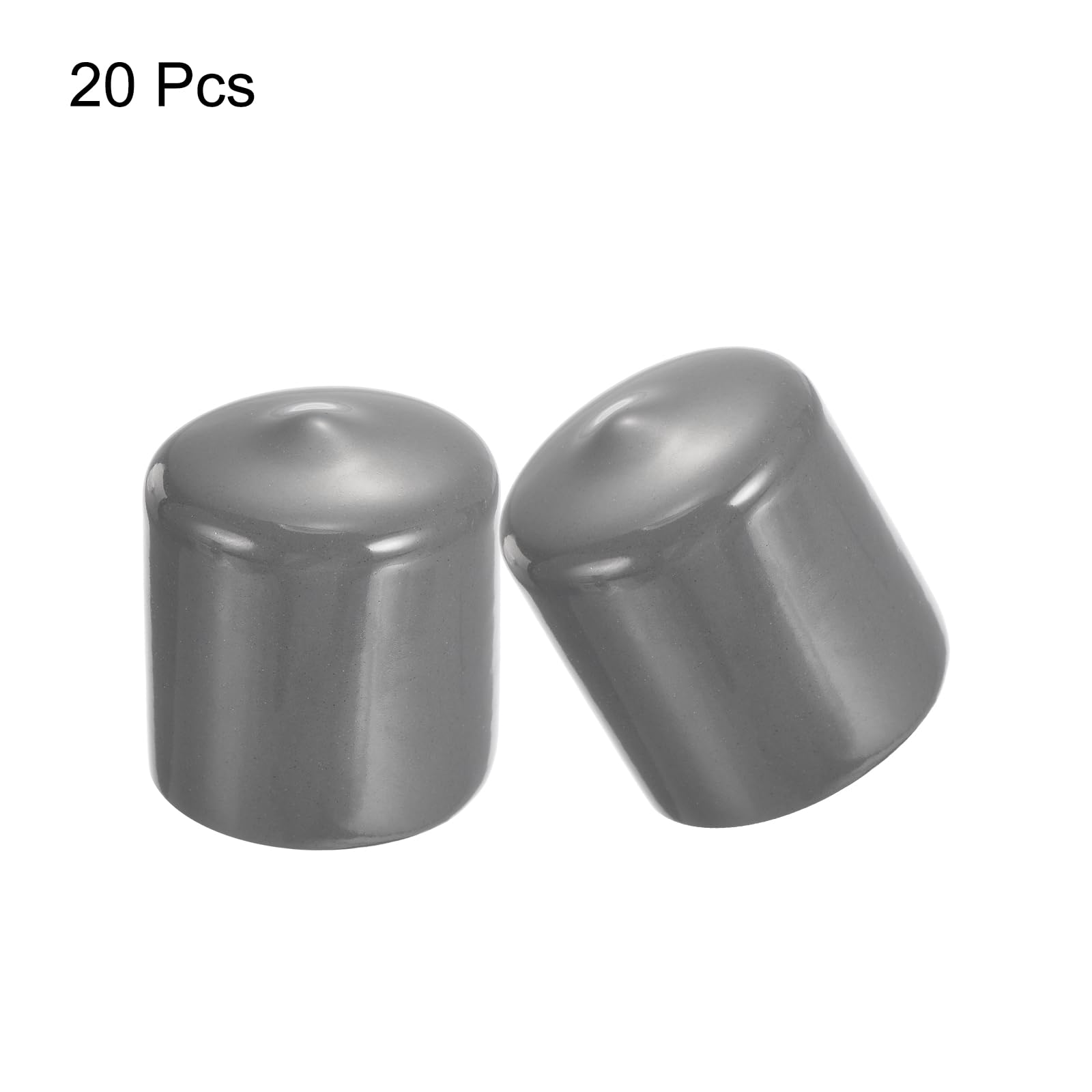 20pcs Rubber End Caps 30mm ID Vinyl Cap Cover Screw Protectors Dark Grey