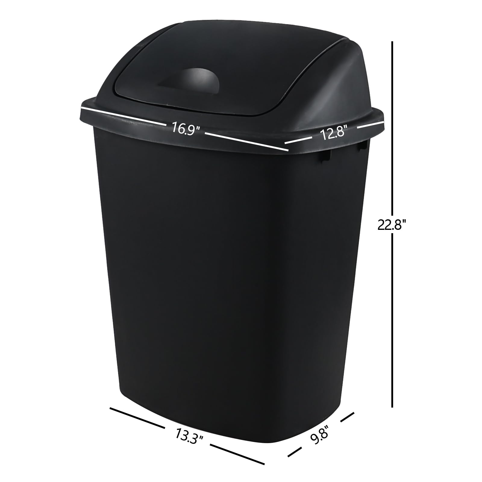 4 Pack 40 Liter Plastic Swing Lid Kitchen Garbage Cans (4 Count)