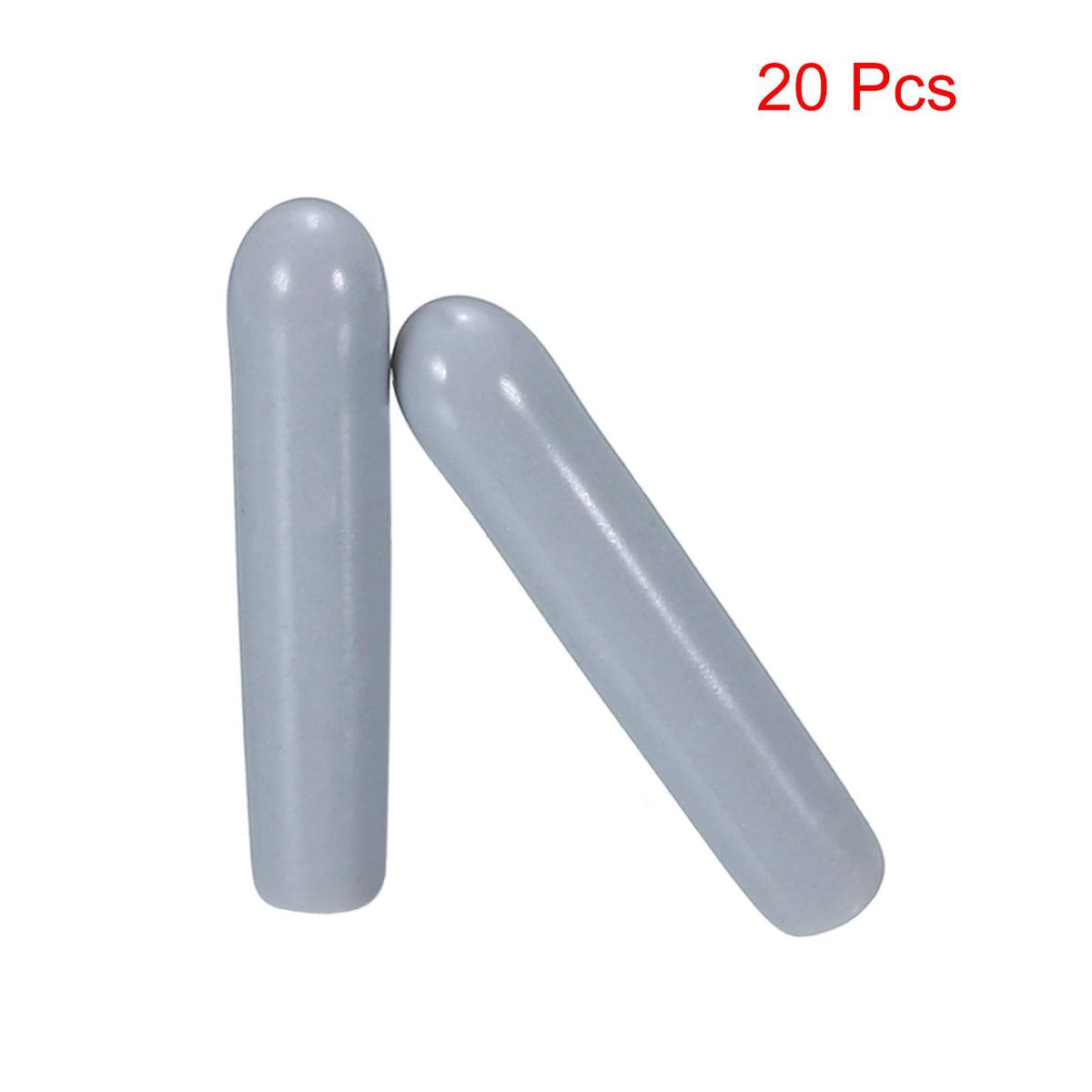 20pcs Rubber End Caps 2mm ID Vinyl PVC Round Tube Bolt Cap Cover Screw Thread Protectors Grey