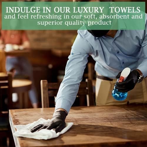 100% Cotton Terry Towel Cleaning Rags Pearl White 14'x17' (100 Count)