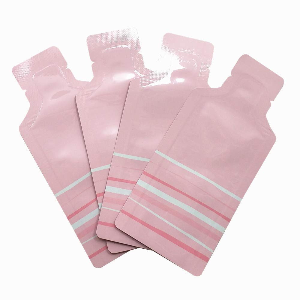 100 Pack 2.95x5.1 inch Pink Heat Seal Sample Mylar Packets for Travel