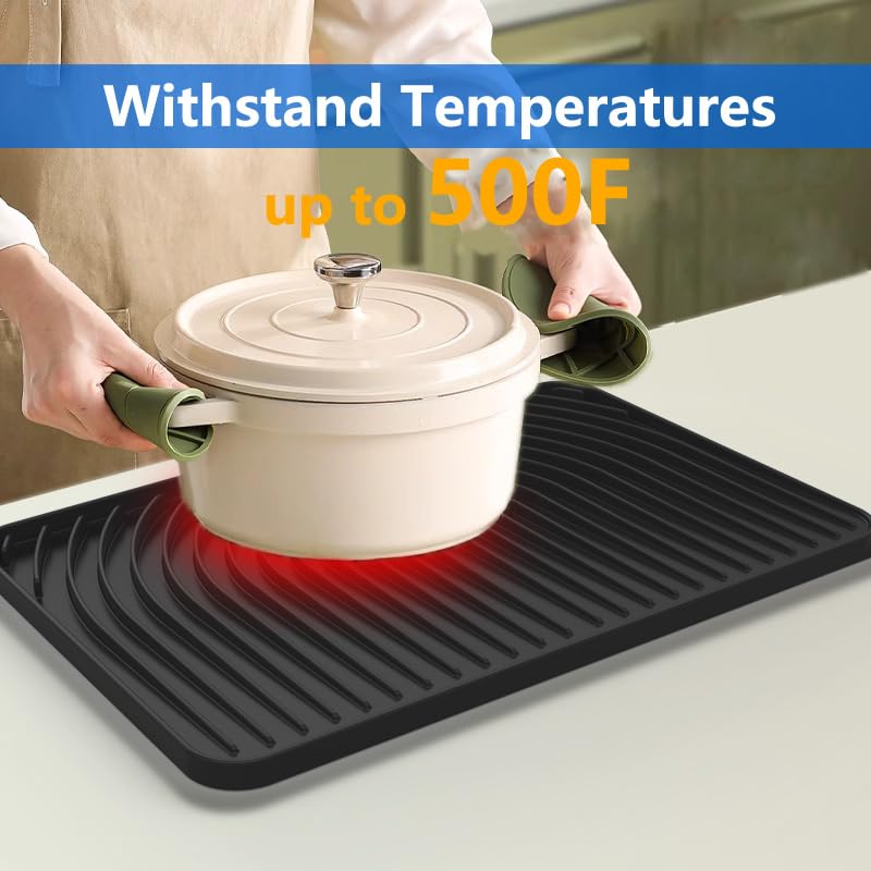Dish Drying Mat for sink with a bulged edge