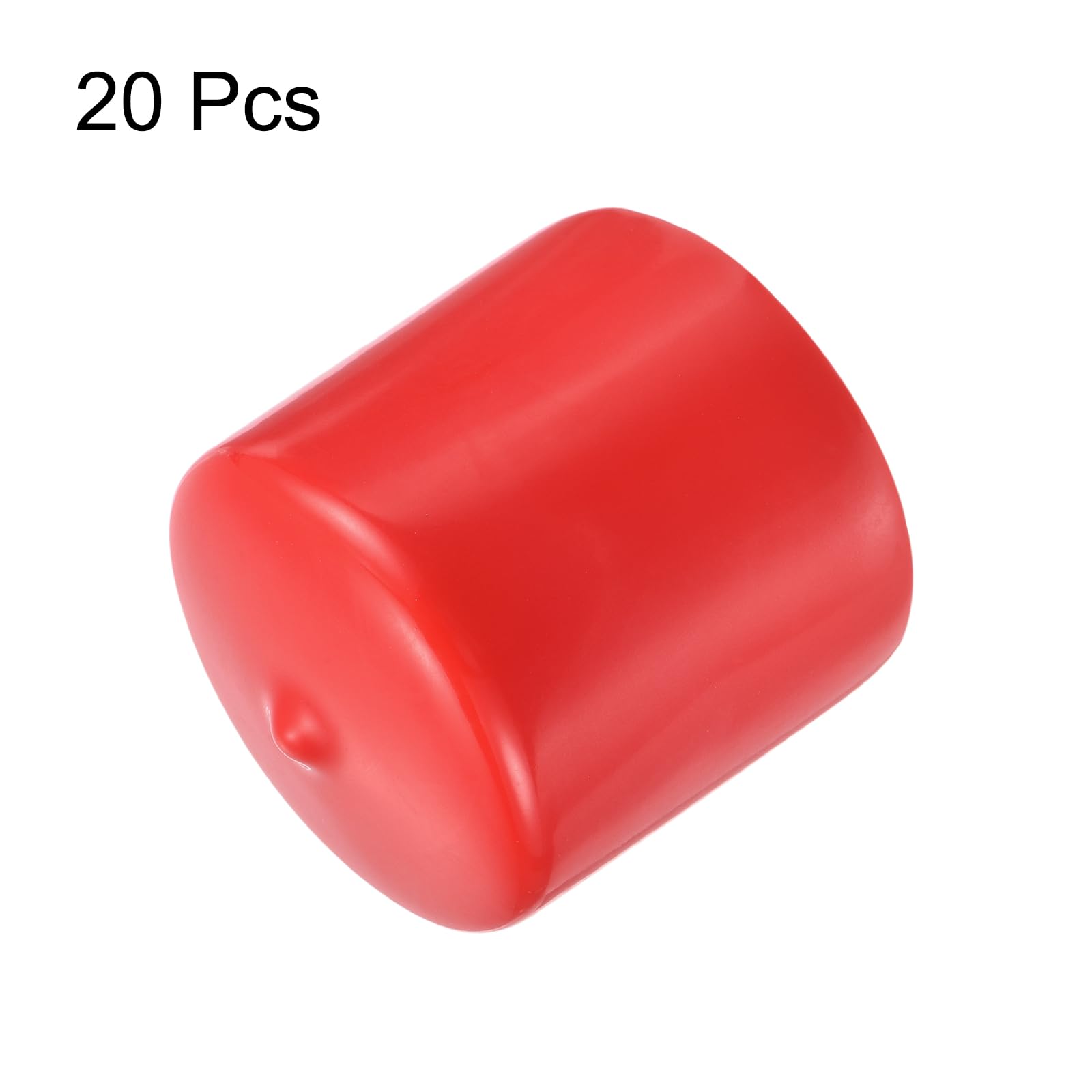 20pcs Rubber End Caps 43mm ID Vinyl Round Tube Bolt Cap Cover Thread Protectors Red