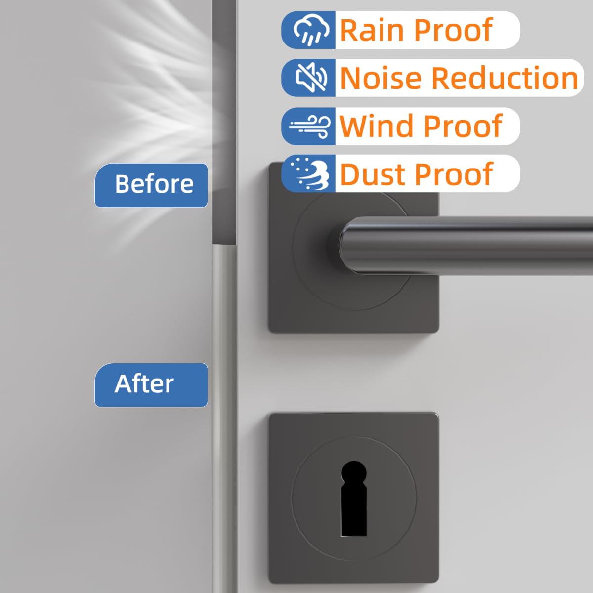 Wedge Shape Window Weather Stripping Door Frame Seal 196” White (16.3333 Foot)