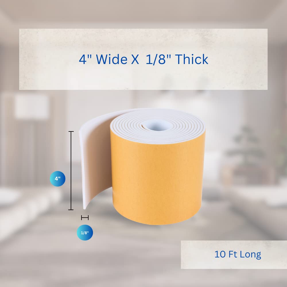 High Density Foam Weather Stripping Door Seal Strip Insulation Tape Roll for Insulating Door Frame (10 Foot)