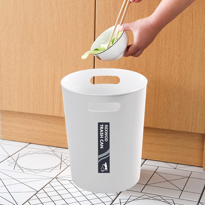 4 Pack Small Trash Can 3 Gallon Garbage Can Bathroom Bedroom Kitchen White (4 Count)