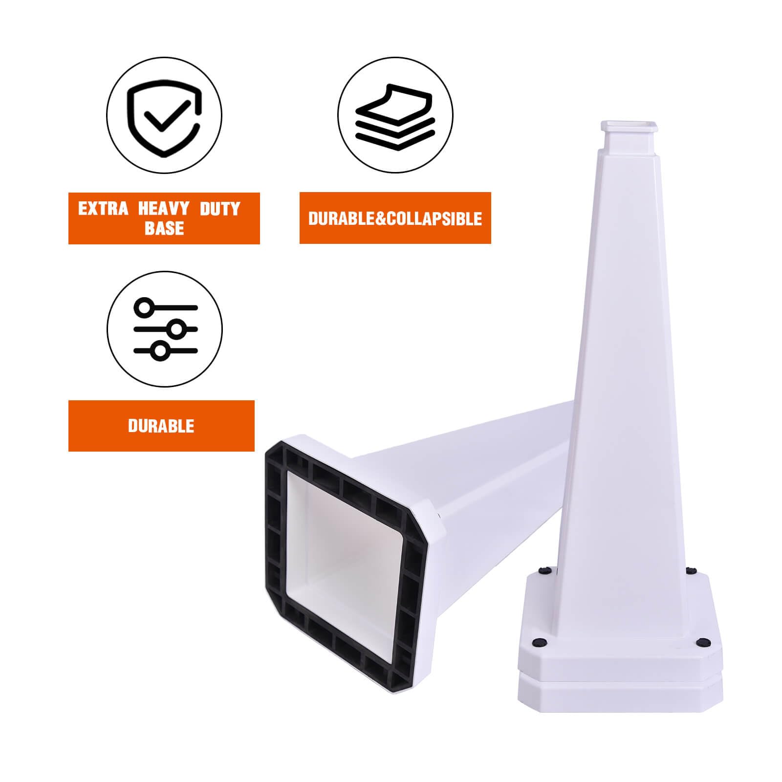 3 Pack 36 Inch Solid White Traffic Cone (3 Count)