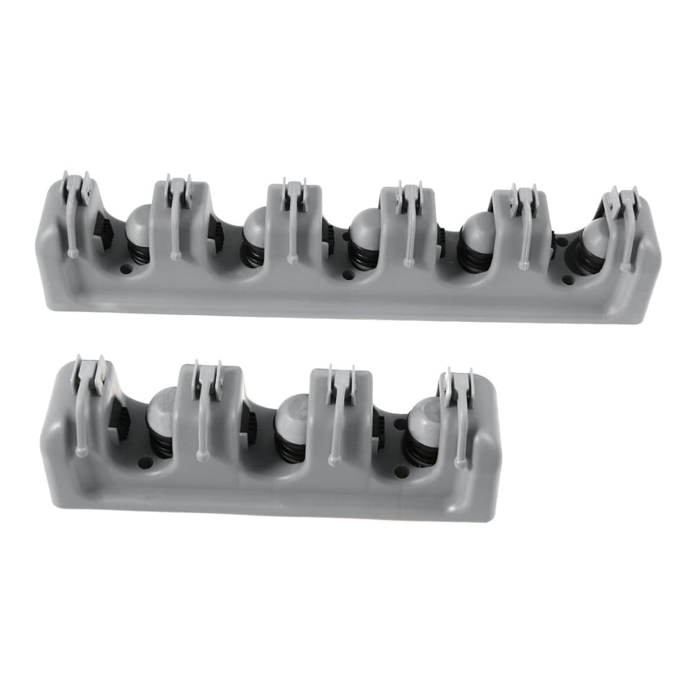 Garage Tool Storage Rack Broom Mop Holder Wall Mount with 5 Balls 6 Hooks Umbrella Clip