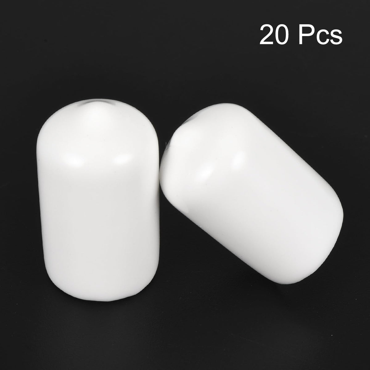 20pcs Rubber End Caps 13mm ID Vinyl Round End Cap Cover Screw Thread Protectors White
