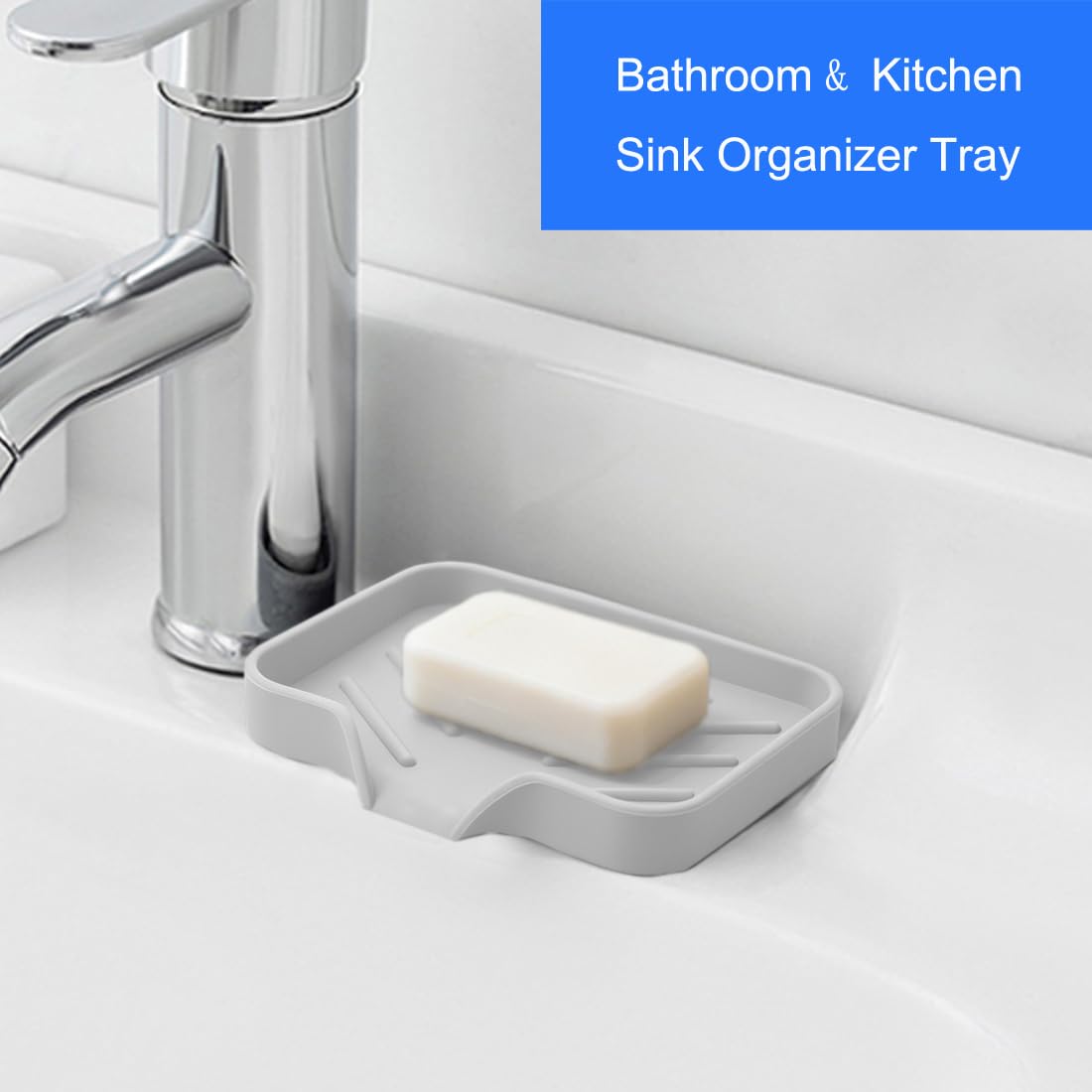 Sponge Holder with Drain Spout for Kitchen Sink