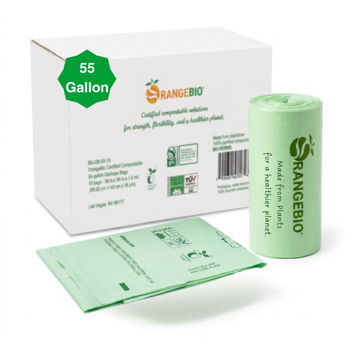 55 Gallon Compostable Trash Bags (15 Count)
