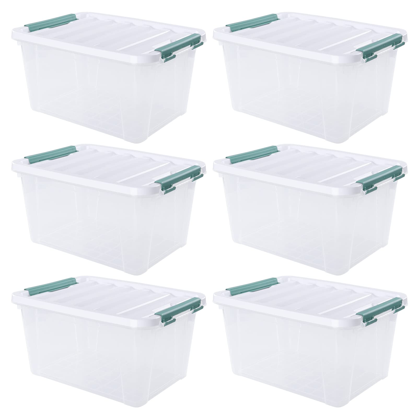 20 Quart Clear Plastic Storage Boxes with Latching Lids