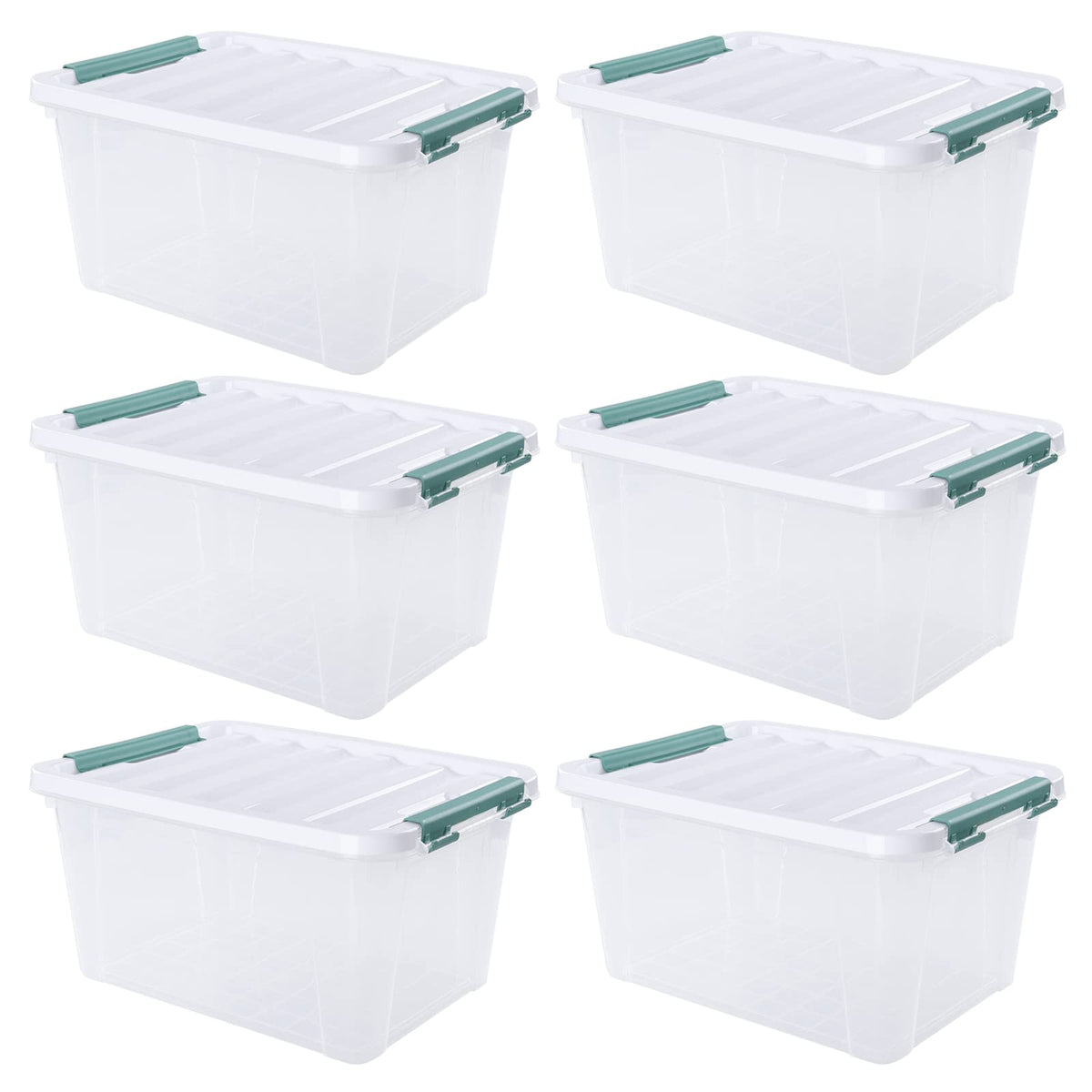 20 Quart Clear Plastic Storage Boxes with Latching Lids