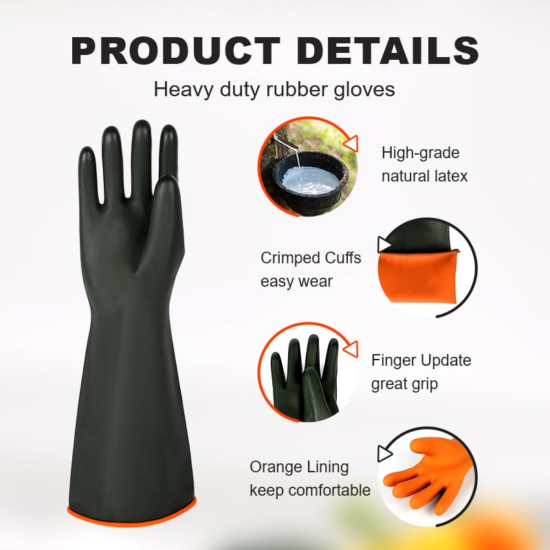 Heavy Latex Chemical Resistant Gloves