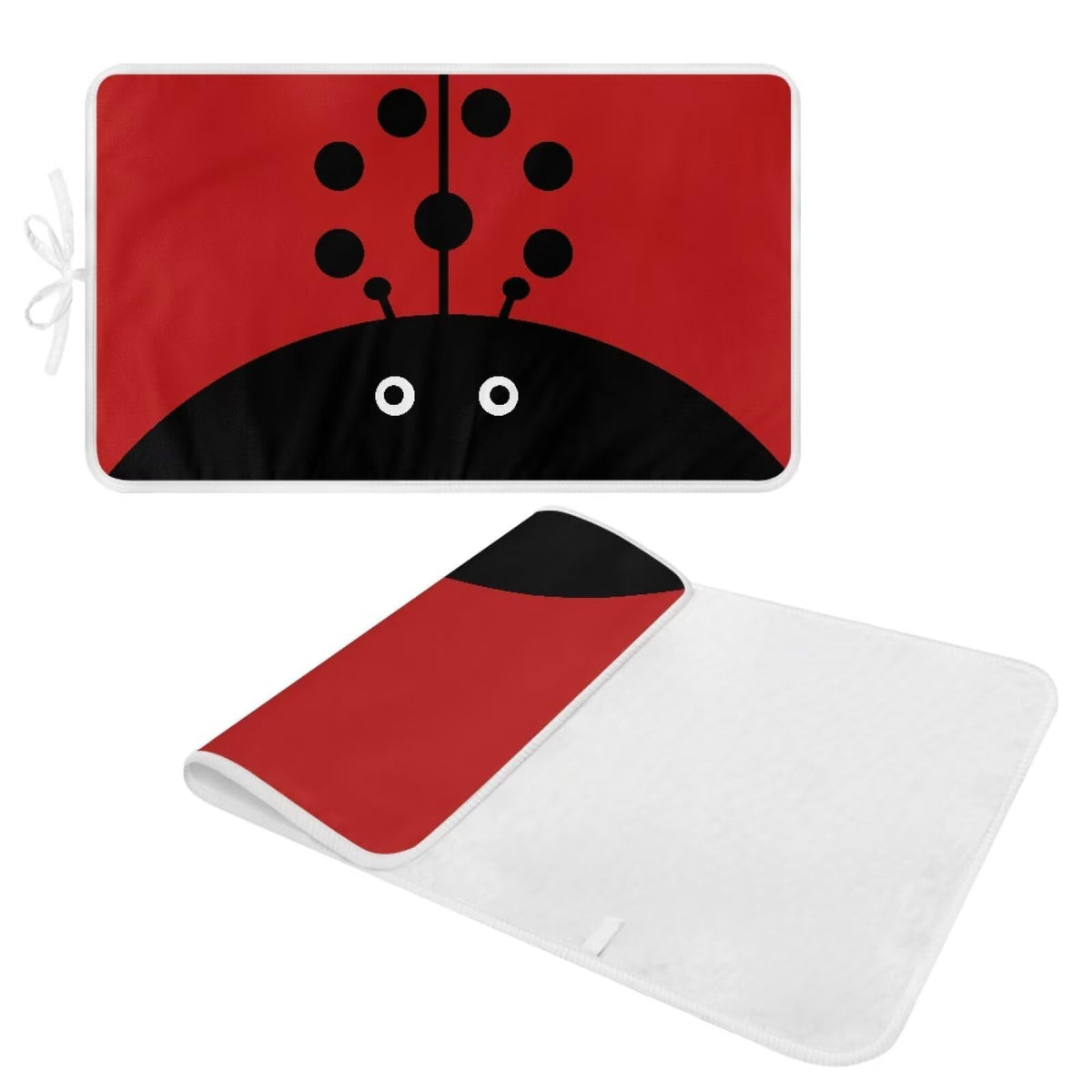 Cute Iron Mat Blanket Travel Foldable Ladybugs Ironing Pad Fabric Ironing Board Cover for Top of Tabletop