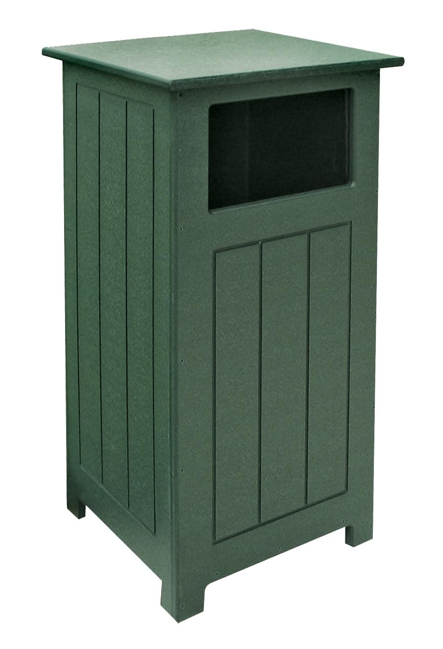 GT1246GRN Recycled Plastic Beechwood Side Load Trash Enclosure
