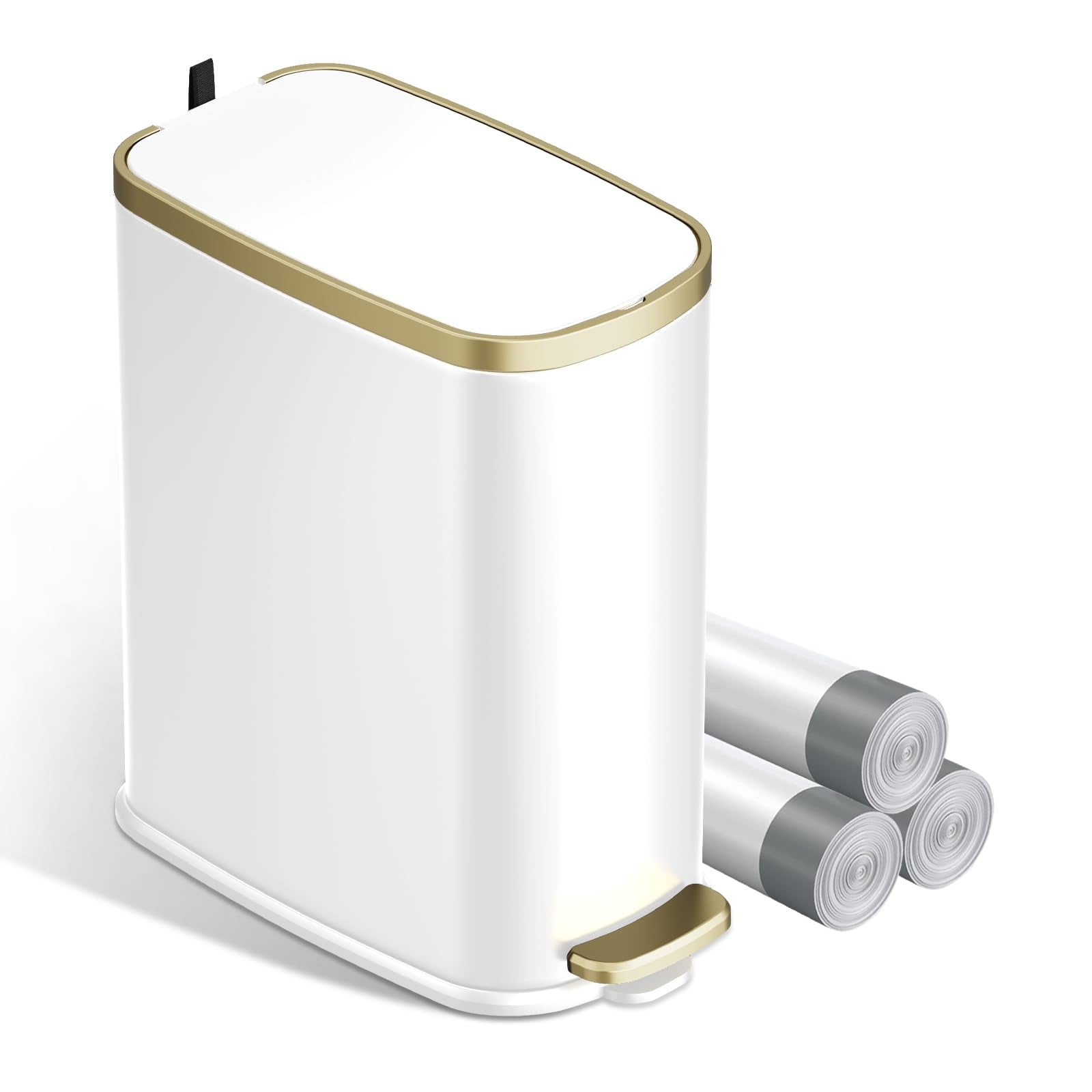 Small Bathroom Trash Can with Lid Soft Close