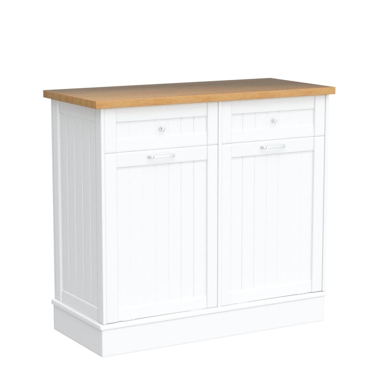 2 x 10 Gallon Tilt Out Trash Cabinet with 2 Big Storage Drawer